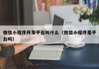 微信小程序开发平台叫什么（微信小程序是平台吗）